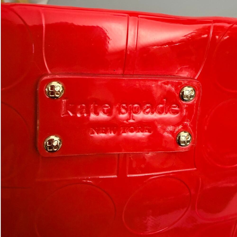 Kate Spade Red Patent Leather Tote Bag Large Glossy Shoulder Bag NWOT - Picture 10 of 10